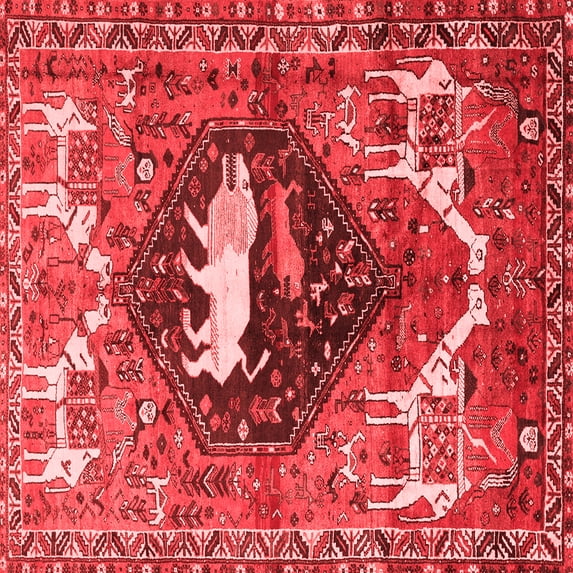 Ahgly Company Indoor Square Persian Red Traditional Area Rugs, 3' Square