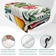 thumbnail image 4 of Quilts Twin XL Size Bedding Set, Tropical Parrots Lightweight Quilted Comforter, Summer Watercolor Flower Green Palm Leaves Soft Bedspread Coverlet with Pillow Covers for All Season, 68" x 98", 4 of 9