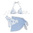 thumbnail image 1 of Zmoon Split Bikini Three-Piece Set Lazada Floral Lace-Up Bikini Swimsuit Women, 1 of 7