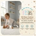 thumbnail image 7 of 123 Bear Baby Soft Cotton Spandex Pants with Feet, Blue Variety 4-Pack, 0-3 Months, 7 of 7