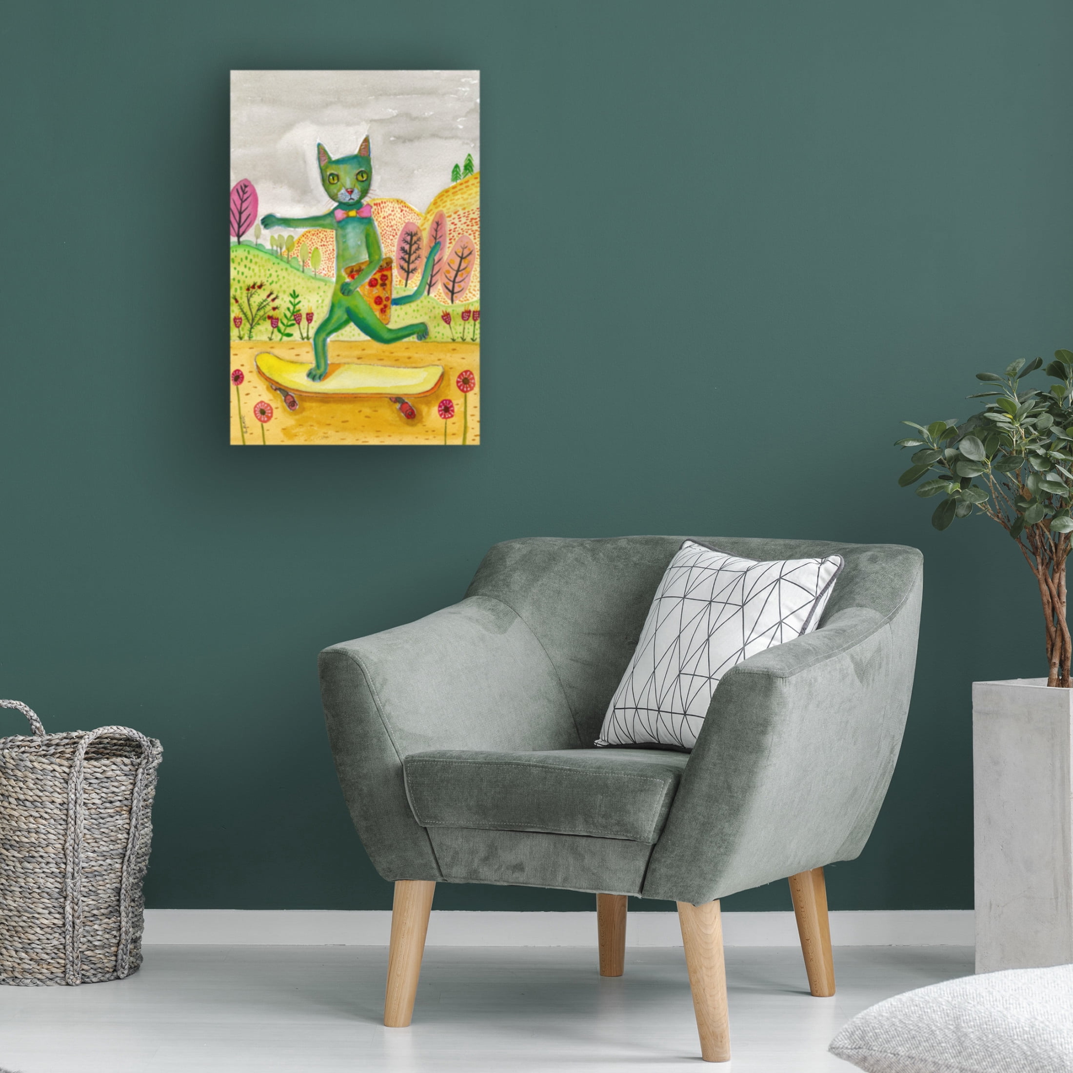 Trademark Fine Art Sharyn Bursic  Pizza Cat Canvas Wall Art
