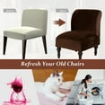 thumbnail image 5 of LiveGo Armless Accent Chair Cover, Stretch Velvet Armless Slipper Chair Slipcover, Universal Thin Fabric Removable Washable Armless Chair Cover Furniture Protector for Home Living Room Hotel, 5 of 6