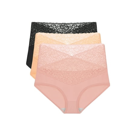 

Agnes Orinda Juniorss Plus Size Underwear Sexy Lace High Waisted Panties