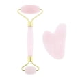 thumbnail image 1 of Rodillo de jade de cristal, tabla de raspado Gua Sha para rostro, cuello y espalda, antienvejecimiento. Oro local, 1 of 7