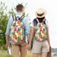 thumbnail image 4 of Disketp Hawaiian Pineappl print Canvas Backpack Lightweight Travel Daypack Student Rucksack Laptop Backpack-, 4 of 5
