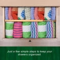 thumbnail image 3 of 4 Pack Bamboo Drawer Dividers, Adjustable Length from 12 Inch to 17 Inch, Expandable Kitchen Drawer Organizer, Drawer Organization Separators for Clothes, Kitchen, Bedroom, Dresser, Office (Beige), 3 of 7