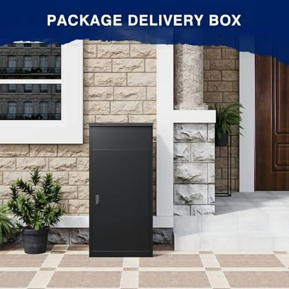 Yizosh Package Delivery Boxes for Outside,Extra Large Mailbox for Parcel with Secure Storage,Anti-Theft Parcel Mailbox with Coded Lock,Steel Package Delivery Box for Outdoor,Porch,Curbside