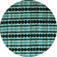 thumbnail image 1 of Ahgly Company Indoor Round Abstract Light Blue Modern Area Rugs, 5' Round, 1 of 4