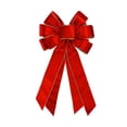 thumbnail image 2 of Christmas Bow Ornaments, 19.69X11.81" Large Pre‑Tied Velvet Holiday Bows, Gold‑Edge Trim Xmas Bows with Long Streamers, Velvet Hanging Bow Decorations, Layered Bow Embellishments, Decorative Bow, 2 of 7