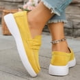 thumbnail image 6 of Womens Loafers Slip On Platform Walking Shoes Yellow Comfortable Flats Chunky Sole for Casual & Work,Size 9, 6 of 9