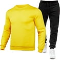thumbnail image 2 of FRSASU Men's Sweatsuits 2 Piece Outfits Pullover Crewneck Sweatshirt Tracksuit Sets Casual Jogging Athletic Suits Yellow, 2 of 6