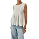 thumbnail image 2 of Blusa Plisada Sin Mangas con Peplum de Verano para Mujer, Estilo Babydoll Y2K con Cuello Redondo. L, 2 of 9