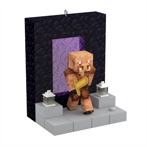 Hallmark Keepsake Minecraft Nether Portal Christmas Ornament, Lights Up, 1 Count, 3.47 x 4.34 x 2.9 Inches