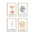 thumbnail image 1 of Awkward Styles Kids Playroom Poster Set of 4 Zoo Prints Flamingo Lion Raccoon Wall Art Animals Decor Gifts for Kids Woodland Art Flamingo No Frame, 1 of 3