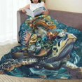 thumbnail image 6 of Bingfone Colorful Plant Turtle Print Flannel Fleece Blanket Throw Blanket for Bed,Sofa,Couch,Travel,Camping(80"x60" ), 6 of 8
