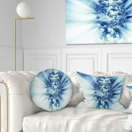 Burst Design - DESIGN ART Designart 'Fractal 3D Blue Splash Burst' Contemporary Throw Pillow