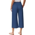 thumbnail image 3 of Ekouaer Womens Pajama Pants Wide Leg Capri Yoga Pants Lounge Comfy Sleep Pj Bottoms with Pockets, 3 of 7