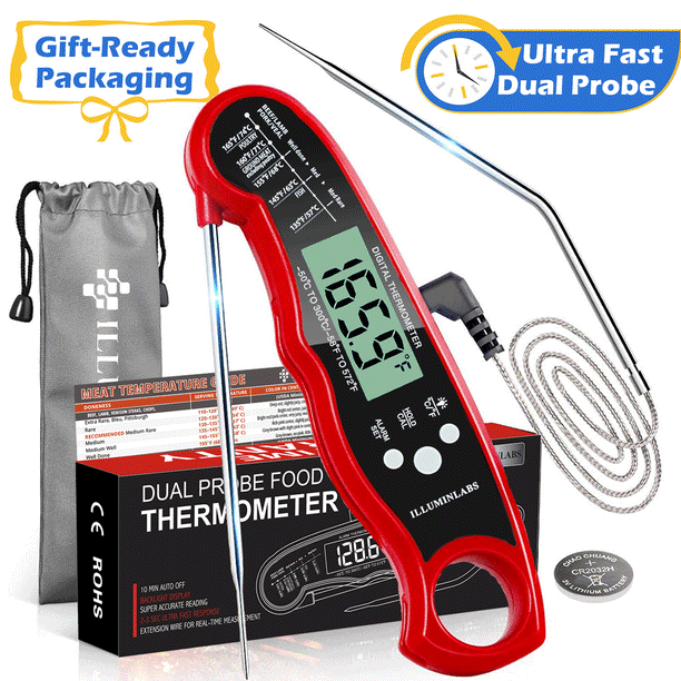 Illuminlabs Dual Probe Meat Thermometer Digital Food Thermometer with