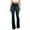 Dark Blue, variant on IROINNID Curvy Pants For Women Elastic Waist High Waist Pocket Wide Leg Flared Button Trousers Solid Color Jean