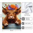 thumbnail image 3 of 2 Pcs Funny Kitchen Towels,Highland Cow with Flowers Microfiber Dish Towels,Kitchen Tea Towels,Kitchen Towel Set (18" X 26"), 3 of 3