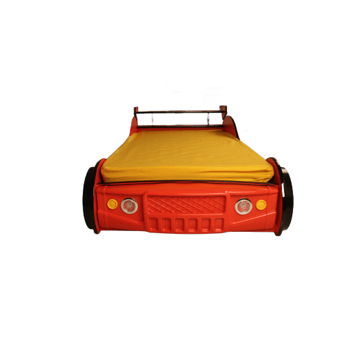 HICOMILA Twin Size Race Car Bed for Boys -Supreme Energy Red Race Car Bed Frame, Spider Man Beds, Car Bed with LED Lights & Guardrails, Reading＆Fun Space, Easy Assembly, Red