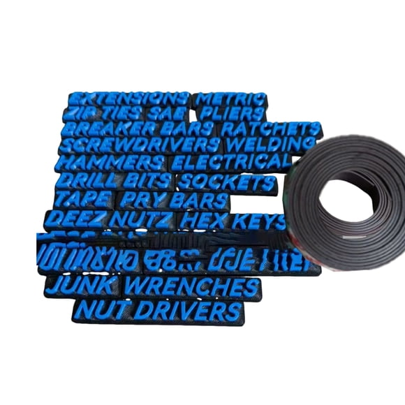 Ruiboury Toolbox Stickers Magnetic Labels For Easy And Quick Tool Chest Organization Tool Chest Organizer blue