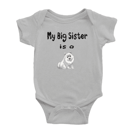 

Big Sister Is A Samoyed Dog Funny Baby Bodysuit