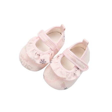 

Genuiskids Baby Girl Shoes Snowflake Print Anti-Slip Home Casual Kids Slippers Princess Pink Shoes