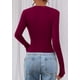 thumbnail image 5 of Remera PRETTYGARDEN Otoño 2025 Crop Top Escote Profundo en V Vino Tinto Talle L, 5 of 8