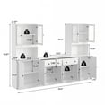 thumbnail image 2 of RichYa 4Pcs Kitchen Pantry Storage Cabinet Set,Modular Furniture Cabinets with Display Glass Doors,Hutch Buffet Cabinet with Drawers & Countertop for Dining Room,White, 2 of 9