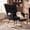Black with Footrest, variant on OMNIBERG Nursery Rocking Chair Teddy Upholstered Glider Rocker, Accent Rocking Chair Padded Seat with Side Pocket and Extended Footrest Comfy Armchair Side Chair for Living Room Bedroom Offices,Grey