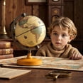 thumbnail image 5 of Resenkos 5.5" Antique Mini Rotating Globe on Wood Base - Bronze, 5 of 8