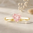 thumbnail image 3 of Rosec Jewels Lab Grown Pink Diamond Promise Ring - 1 Carat Pink Diamond Ring IGI Certified (Fancy Pink Color - E-VS1 Clarity) - Gift for Women, 18K Yellow Gold, US 9.50, 3 of 8