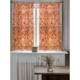 thumbnail image 4 of Boho Orange Curtains 54 Inch Length,Sheer Curtains for Bedroom Living Room Window Country Style Bohemian Floral Retro Tribal Rod Pocket Drapes Kitchen Curtains Small Half Window 42"x54" 2 Panels, 4 of 6