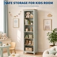 thumbnail image 4 of TacleeKii 6-Tier Bookshelf, Freestanding Bookcase with Open Shelves and Anti-Tip Design, Light Green & Wood Color, 4 of 9