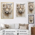 thumbnail image 4 of Designart "Beige Tiger In Minimalism I" Animals Tiger Floater Framed Wall Art Living Room, 4 of 5