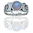 thumbnail image 3 of Sterling Silver Lunar Moon Phases and Rainbow Moonstone Ring, 3 of 4