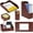 Brown, variant on 6 Piece Office Supplies/Desk Organizer Set with Desktop Leather Writing Pad,File Paper Tray,Magazine folder Holder, Pen Cup,Sticky Note Holder,Letter Mail Sorter,Workspace Decor for Women Men Brown