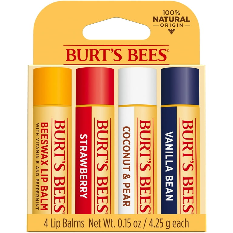 Burt's Bees 100% Natural Moisturizing Lip Balm - 4 pack