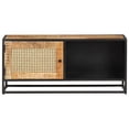 thumbnail image 2 of vidaXL TV Stand 35.4"x11.8"x15.7" Rough Mango Wood and Natural Cane, 2 of 9