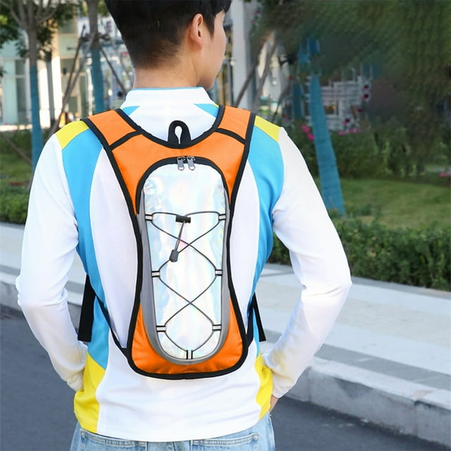 Mochila de ciclismo | Mochila de hidratación Nylon ligero | Bolsa de cordón repelente al agua de gran capacidad: 16,9"x9" para viajes de senderismo en deportes al aire libre | Negro, azul, naranja