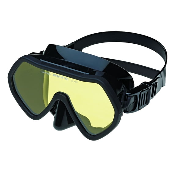 Riffe Frameless Mask - Black W/ Amber Lens
