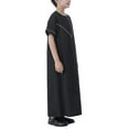 thumbnail image 4 of KAUOD Boys Short Sleeve Muslim Thobes 𝐈slamic Kids Half Zipper Eid Traditional Prayer Kaftan Thobes Toddler Abaya Clothes, 4 of 7