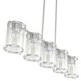 thumbnail image 5 of Hunter - Astwood 5-light Brushed Nickel, Large Chandelier, Dimmable, Caged Style, Linear Shaped, for Bedrooms, Dining, Living Rooms - 48012, 5 of 10