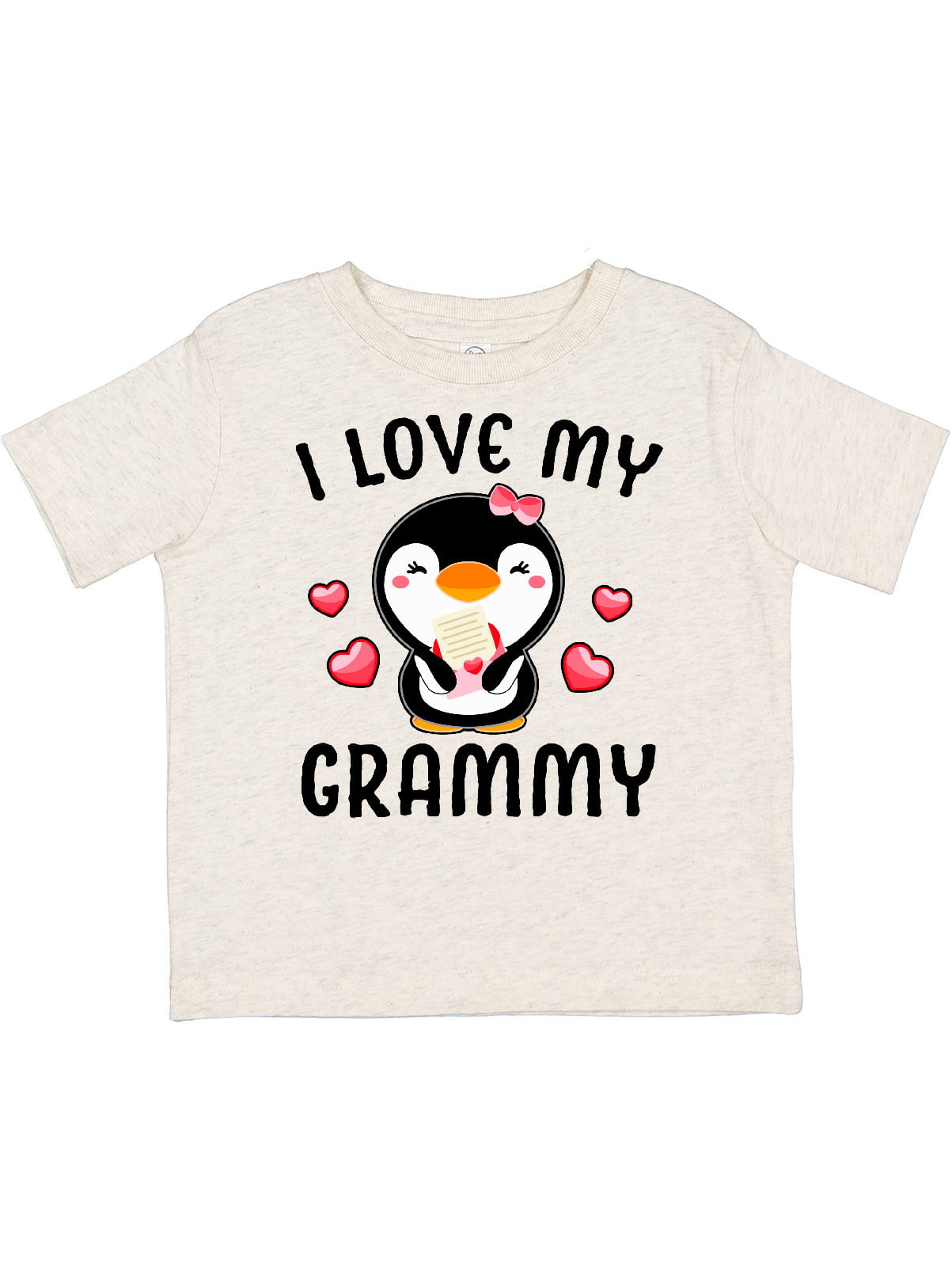 inktastic I Love My Grammy with Cute Penguin and Hearts Toddler T-Shirt