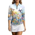 thumbnail image 3 of MuXiKeJi Clothes Ladies Theme Performance Tee Wicking Athletic Shirt for Comfort Fit Daily Wear,Golf Polo Shirts for Women Green, 3 of 7