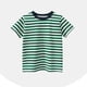 thumbnail image 1 of Blusas y camisas de manga corta con cuello redondo Camiseta de rayas de manga corta con cuello redondo de verano para niños Top informal versátil para bebés para usar al aire libre Conjunto de poliést, 1 of 4