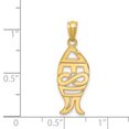 thumbnail image 2 of 14K Yellow Gold Gold Polished Jesus Fish Pendant, 2 of 2