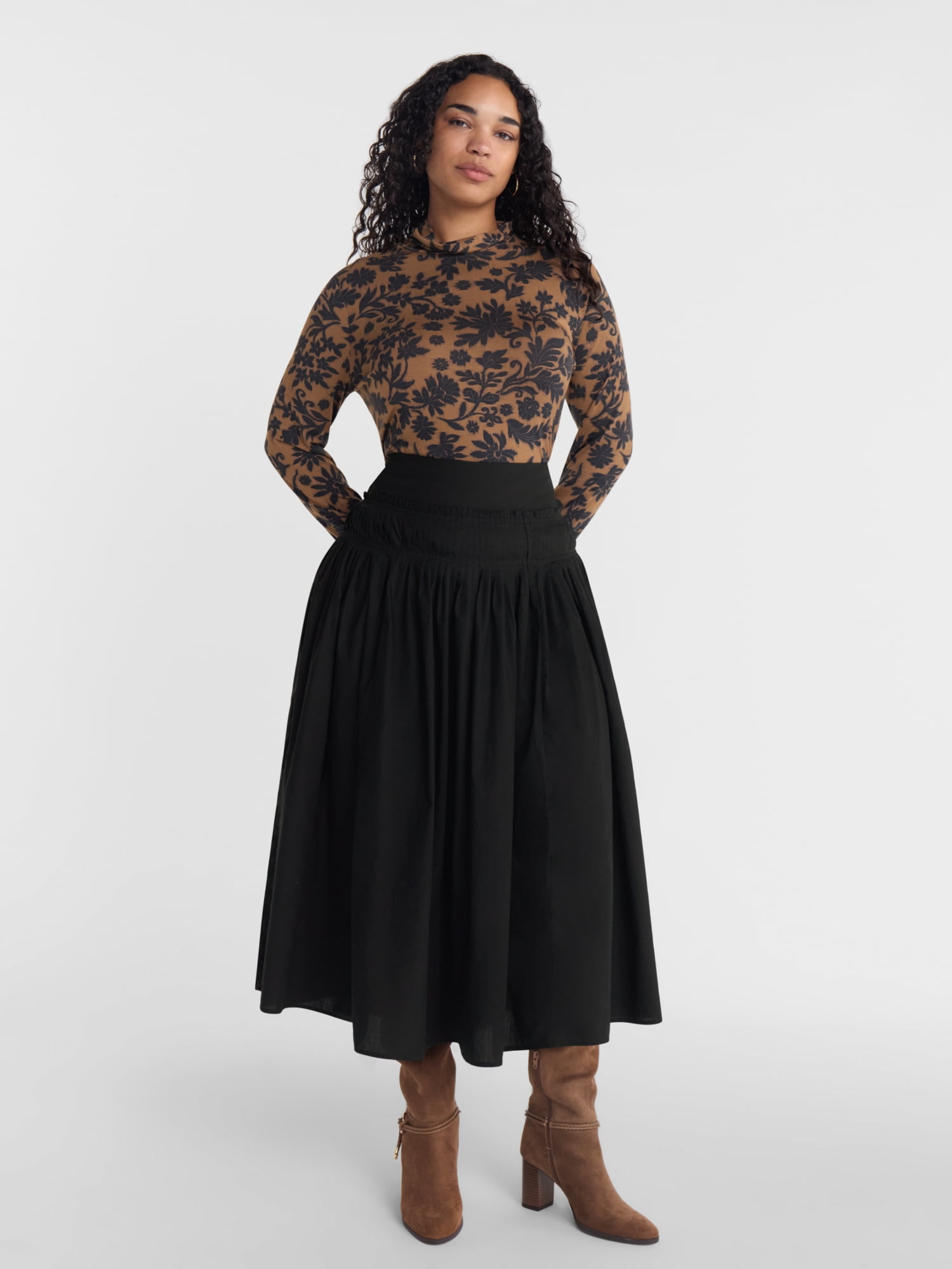 Scenario Women's and Women's Plus Drop Waist Skirt, Sizes 0-28W