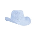 thumbnail image 2 of Chapeau de Cowboy à Paillettes et Sequins - Bleu Ciel, 2 of 2
